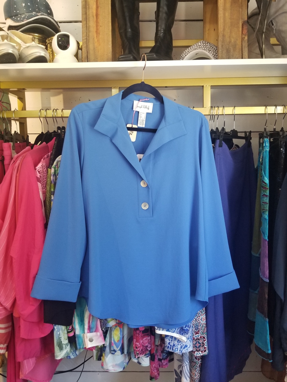 Joseph Ribkoff Sky Blue Three-Quarter Sleeve Tunic